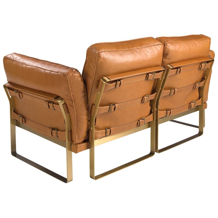 2-местный диван из кожи цвета Camel 6229