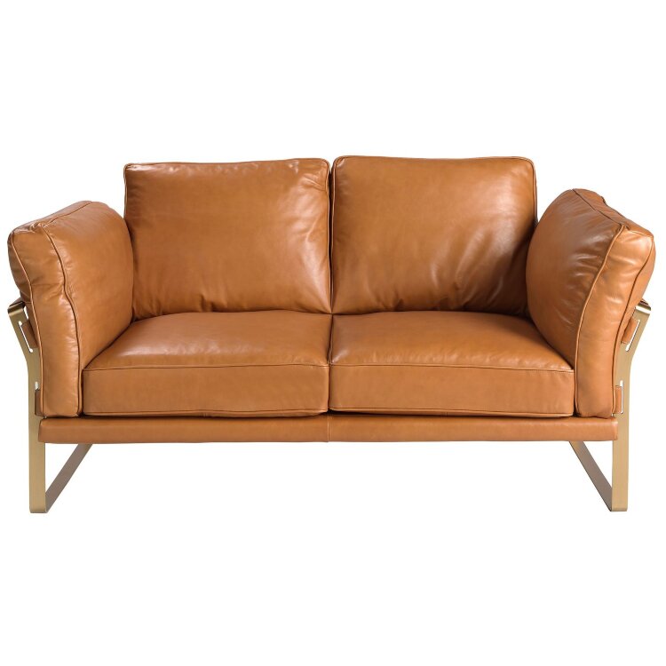 2-местный диван из кожи цвета Camel 6229