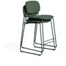 Полубарный стул Meli из зеленой синели с металлическими ножками, 65 см