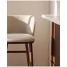 Барный стул Ciselia из бежевого шенилла с ножками из ясеня в отделке орех