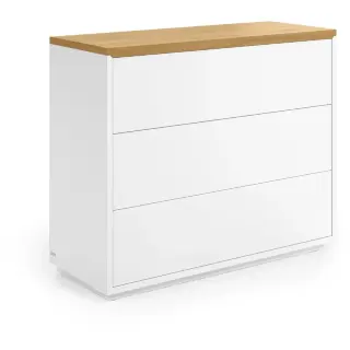 Комод Abilen шпон дуба и белый лак 90 x 75 cm