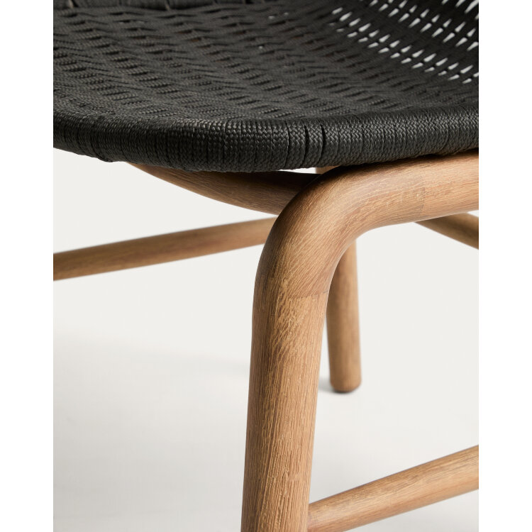 Уличный стул Alipa из массива акации и веревки темно-серого цвета