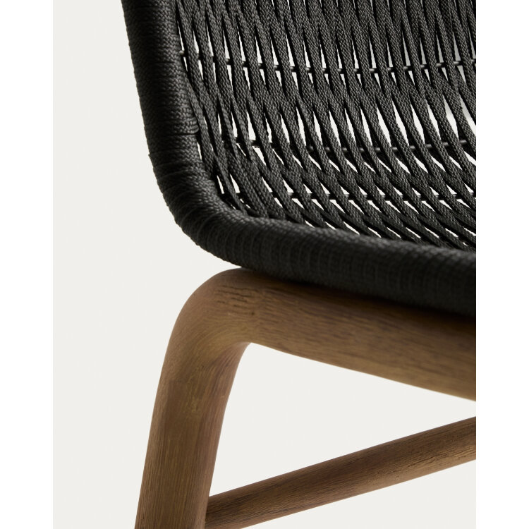 Уличный стул Alipa из массива акации и веревки темно-серого цвета
