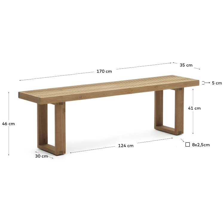 Canadell Уличная скамейка из 100% переработанного тикового дерева 170 см
