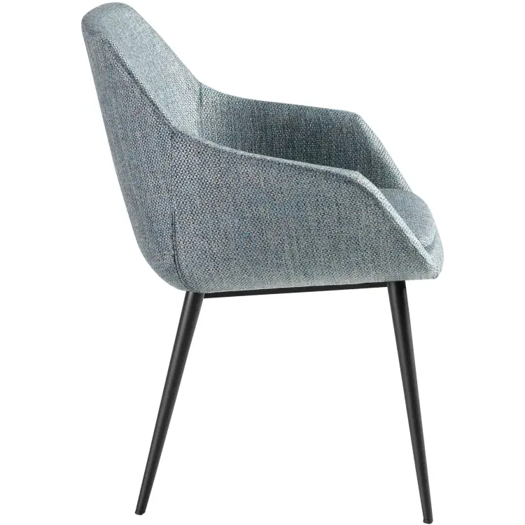 Обеденный стул 4221 из мраморной ткани серо-голубого цвета