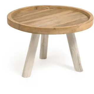 Кофейный столик Glenda из массива тика Ø 55 см