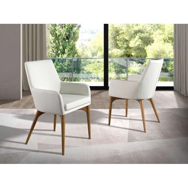 Белый стул из экокожи модель 4006