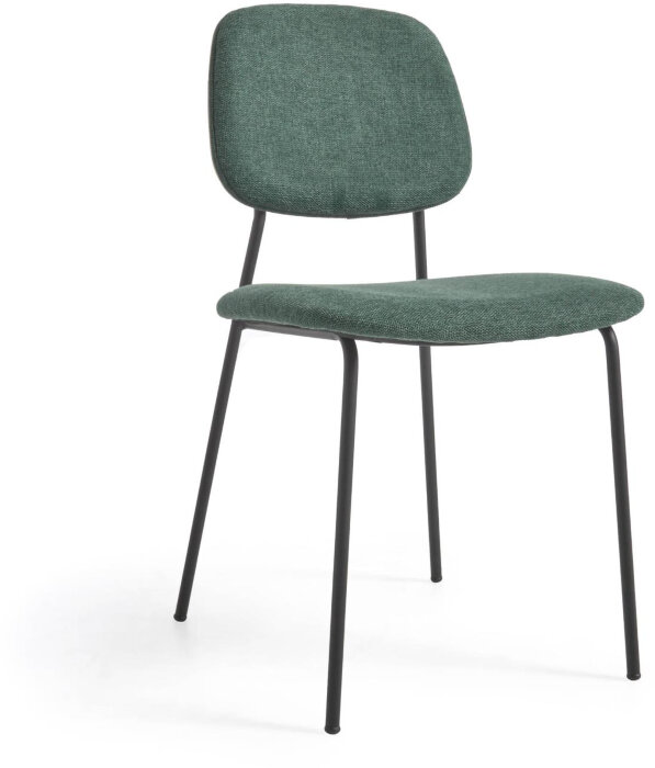Стул Benilda зеленый с дубовым шпоном и сталь с черной отделкой