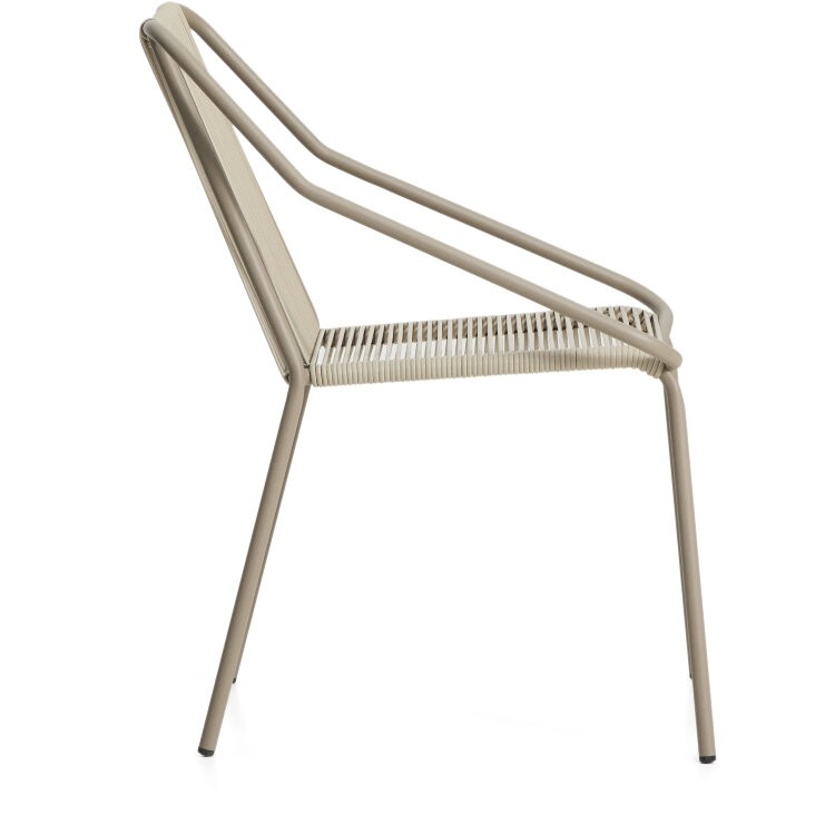 Уличный стул Zivia из веревки цвета экрю и стали цвета таупе