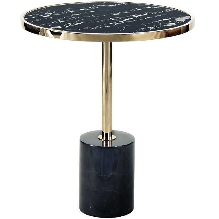 Столик придиванный Dekala Ø46 черный/золотой