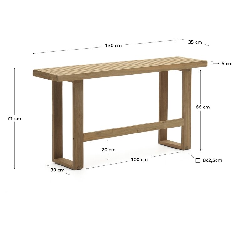 Canadell Уличная скамейка из 100% переработанного тикового дерева 130 см