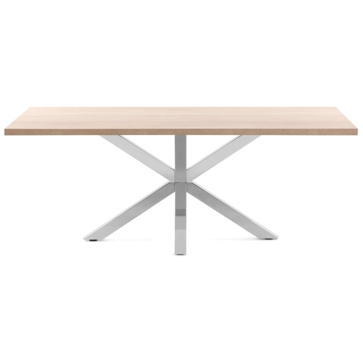 Стол обеденный Arya натуральный на хромированных ножках 200x100