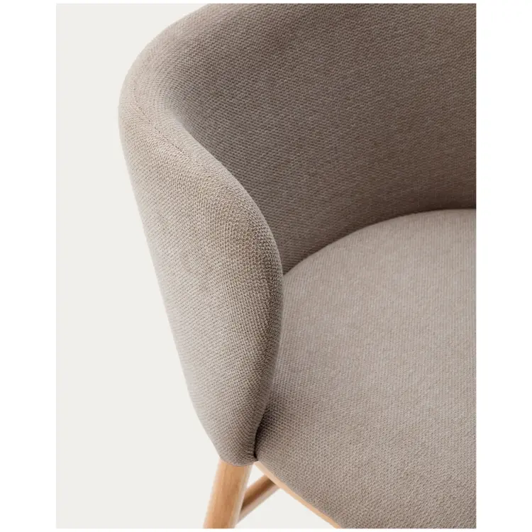 Ciselia Барный стул из коричневой синели и натурального массива ясеня