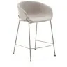 Полубарный стул Yvette из бежевого шенилла с бежевыми стальными ножками 65 см