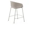 Полубарный стул Yvette из бежевого шенилла с бежевыми стальными ножками 65 см