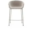 Полубарный стул Yvette из бежевого шенилла с бежевыми стальными ножками 65 см