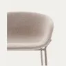Полубарный стул Yvette из бежевого шенилла с бежевыми стальными ножками 65 см