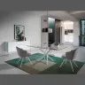 Прямоугольный обеденный стол 1138/F2133-BLANCO 150x95 стеклянный с белыми ножками