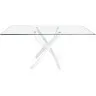 Прямоугольный обеденный стол 1138/F2133-BLANCO 150x95 стеклянный с белыми ножками