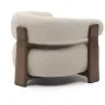 Granite Кресло из бежевого шенилла и массива ясеня в отделке орех