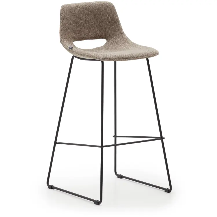 Zahara Барный стул коричневый с черными стальными ножками 76 см