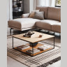 Yoana Журнальный столик из дубового шпона и черного металла 80 x 80 см