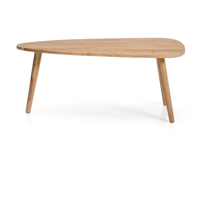 Журнальный столик Duvani из массива акации с выбеленной отделкой Ø110 x 60