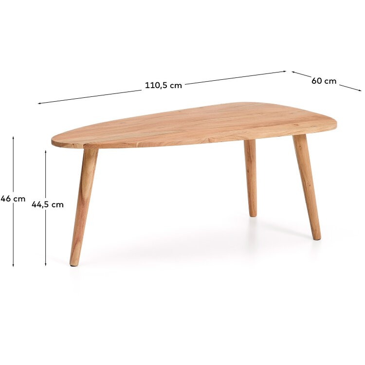 Журнальный столик Duvani из массива акации с выбеленной отделкой Ø110 x 60