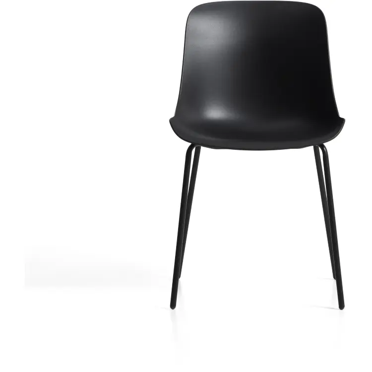 Черный стул Altea из пластика и стали с черной отделкой