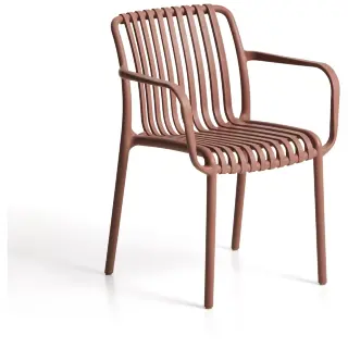 Уличный стул Isabellini из пластика терракотового цвета