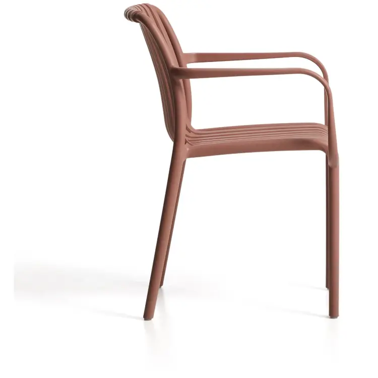 Уличный стул Isabellini из пластика терракотового цвета