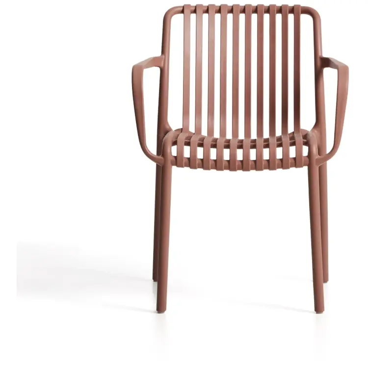 Уличный стул Isabellini из пластика терракотового цвета
