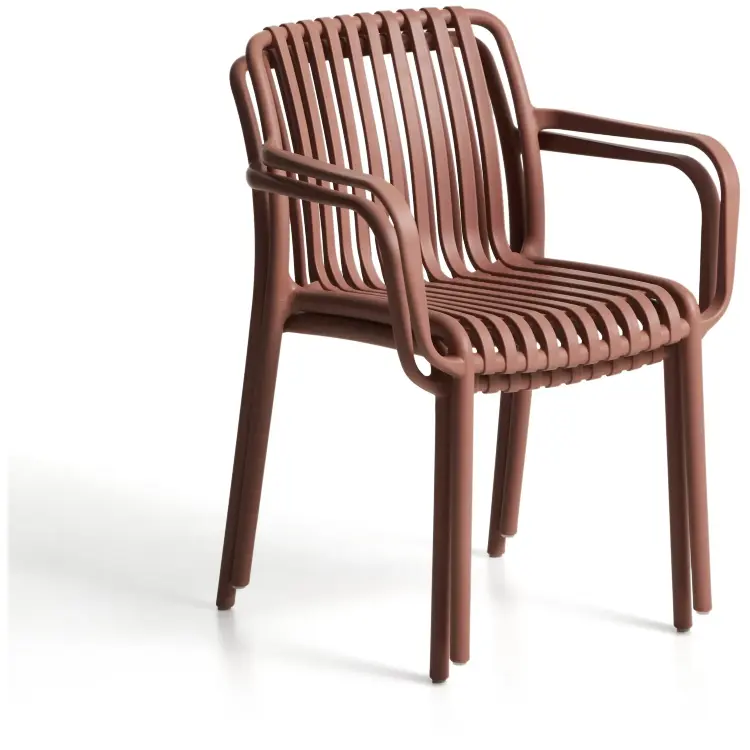 Уличный стул Isabellini из пластика терракотового цвета