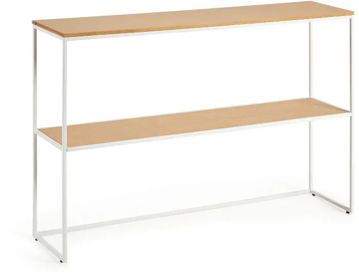 Yoana Консоль из дубового шпона и основой из белого металла 120 x 80 см