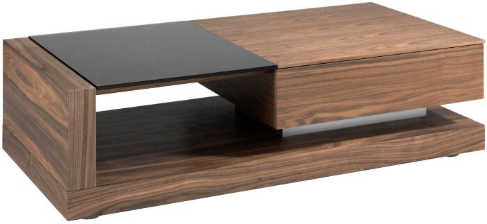 Журнальный столик из ореха с черным стеклом MH1317A /2061