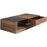 Журнальный столик из ореха с черным стеклом MH1317A /2061