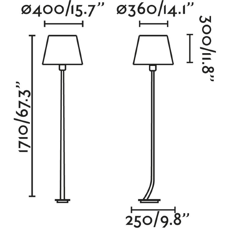 Торшер Rem бронза / белый