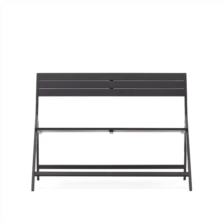 Складная уличная скамейка Torreta из алюминия с черной отделкой