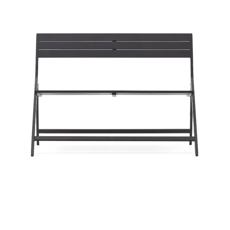 Складная уличная скамейка Torreta из алюминия с черной отделкой