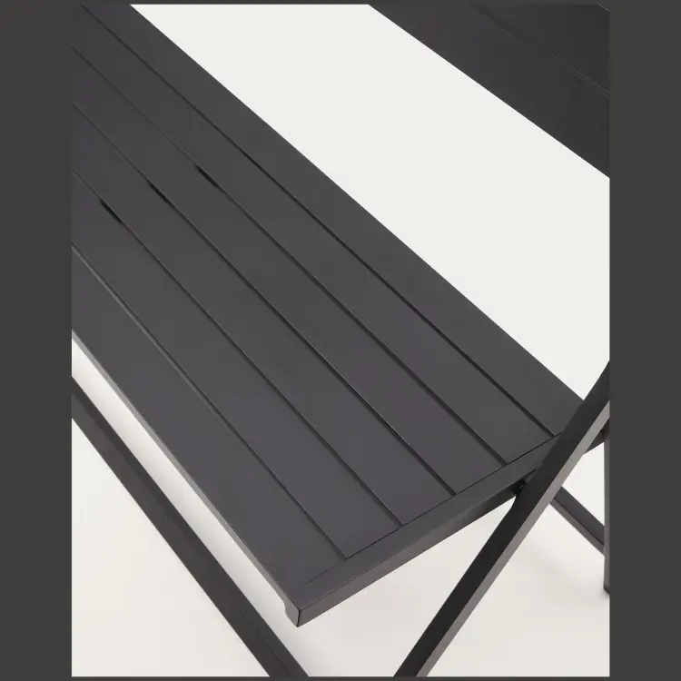 Складная уличная скамейка Torreta из алюминия с черной отделкой