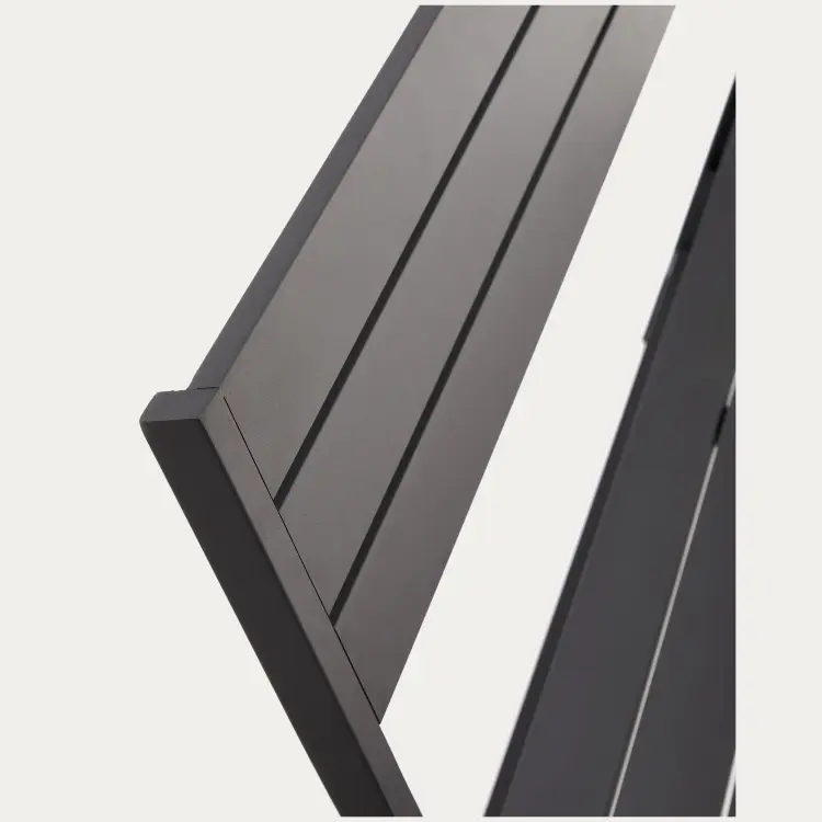 Складная уличная скамейка Torreta из алюминия с черной отделкой