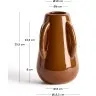 Ваза Odra из коричневой керамики с глянцевой отделкой, 25,5 см