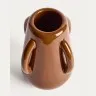 Ваза Odra из коричневой керамики с глянцевой отделкой, 25,5 см