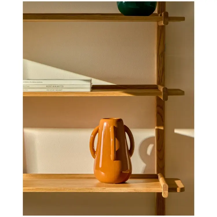 Ваза Odra из коричневой керамики с глянцевой отделкой, 25,5 см