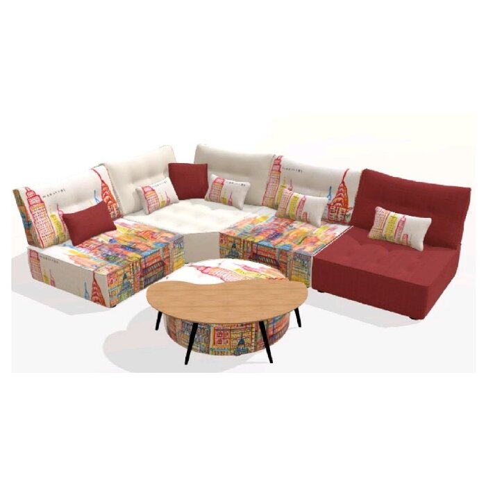 Модульный диван Arianne Love, ножки - пластик Black 3 cm, ткань New York S.6 / Galaxy 012, 025 S.6