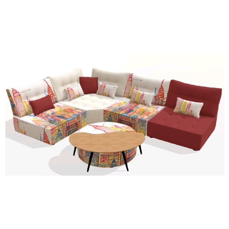 Модульный диван Arianne Love, ножки - пластик Black 3 cm, ткань New York S.6 / Galaxy 012, 025 S.6