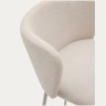 Барный стул Ciselia из бежевого шенилла и бежевой стали, 75 см