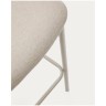 Барный стул Ciselia из бежевого шенилла и бежевой стали, 75 см