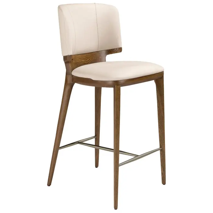 Барный стул 4208 из кремовой экокожи
