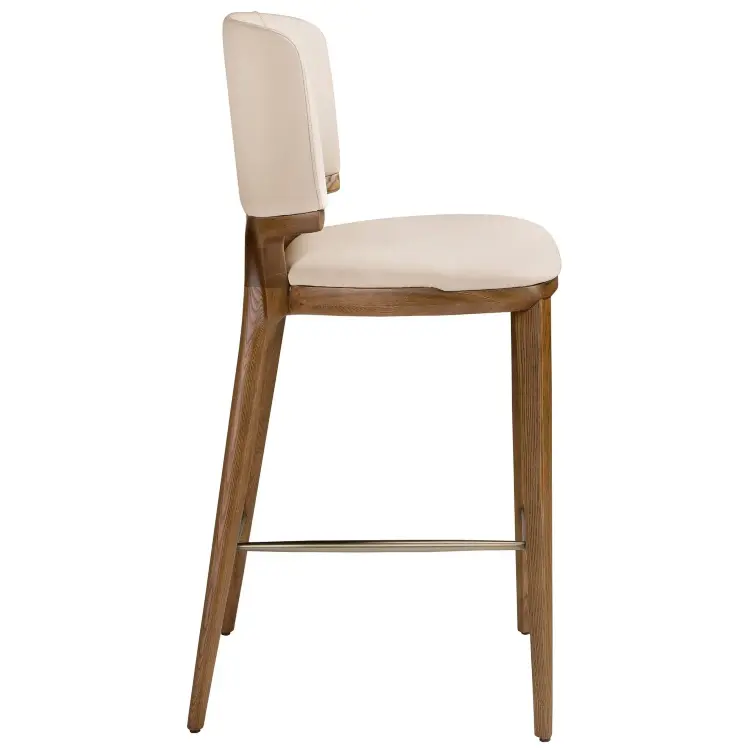 Барный стул 4208 из кремовой экокожи